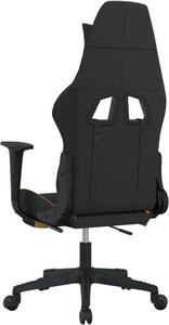 Sedia da gaming vidaXL con funzione massaggio e poggiapiedi, tessuto nero e giallo