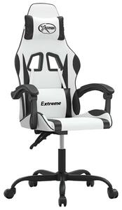 VidaXL Sedia da gioco girevole in ecopelle bianca e nera