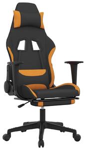 Sedia da gaming vidaXL con funzione massaggio e poggiapiedi, tessuto nero e arancione