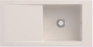 Lavello rettangolare Villeroy&Boch, lavello in Vetroceramica Timeline 60 Crema beige, 100x51cm, reversibile