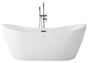 Vasca da bagno freestanding con idromassaggio e con luci LED stile moderno colore bianco Beliani