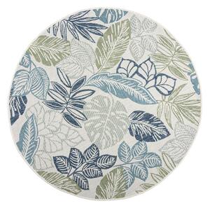 Tappeto da interno e esterno rotondo verde e blu ø 160 cm Bella Leaf – Flair Rugs