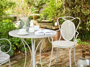 Tavolo da giardino bistrot in ferro grigio chic francese Beliani