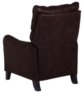 Poltrona reclinabile in ecopelle marrone scuro con schienale regolabile e poggiapiedi estraibile in stile vintage Beliani
