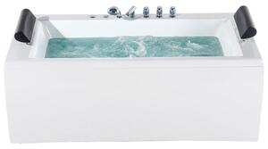 Vasca da bagno bianca con argento sanitario singolo acrilico 172 x 83 cm autoportante moderno Beliani