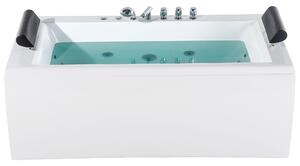 Vasca da bagno bianca con argento sanitario singolo acrilico 172 x 83 cm autoportante moderno Beliani