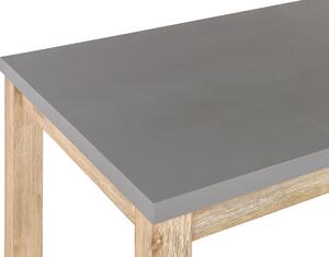 Tavolo da pranzo per esterni in cemento grigio gambe in legno acacia 180 x 90 cm 8 posti moderno patio industriale Beliani