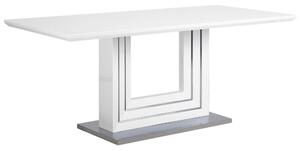Tavolo da pranzo MDF bianco 180 x 90 cm con base in acciaio lucido da soggiorno dal design moderno Beliani