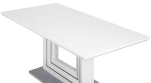 Tavolo da pranzo MDF bianco 180 x 90 cm con base in acciaio lucido da soggiorno dal design moderno Beliani