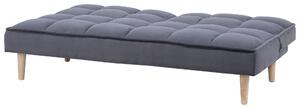 Divano letto grigio scuro a 3 posti con schienale reclinabile trapuntato Beliani
