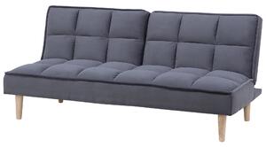 Divano letto grigio scuro a 3 posti con schienale reclinabile trapuntato Beliani