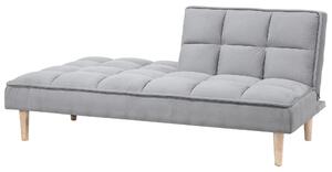 Divano letto grigio chiaro a 3 posti con schienale reclinabile trapuntato Beliani