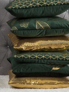 Set di 2 cuscini Decorativo Velluto Verde Motivo Cubo 45 x 45 cm Stampa Geometrica Lamina Moderno Glamour Decor Accessori Beliani