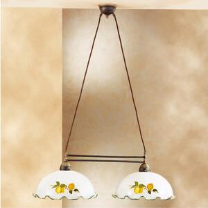 Kolarz 731.82.117 - Lampadario a cavo NONNA 2xE27/75W/230V limoni