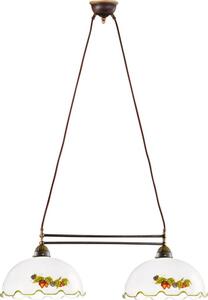 Kolarz 731.82.114 - Lampadario a sospensione con cavo NONNA 2xE27/75W/230V, finitura vino/fragola