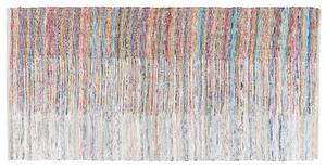 Tappeto tappetino Rag Strisce Multicolore Cotone 80 x 150 cm Rettangolare Intrecciato a Mano Beliani
