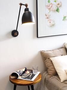 Faretto da parete Nero con luce da lettura a braccio lungo in metallo bianco dal design moderno Beliani