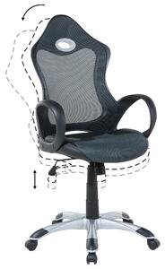 Sedia da ufficio Girevole in tessuto a rete grigio e verde Meccanismo di inclinazione del sedile regolabile in altezza Schienale ergonomico Beliani