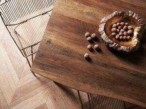 Tavolo da pranzo in legno scuro 160 x 90 cm con gambe in metallo Nero da cucina Beliani