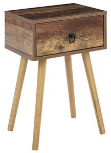 Comodino in legno scuro design rustico 1 cassetto comodino camera da letto mobili Beliani