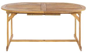 Tavolo da pranzo per esterni in legno di acacia leggero a 8 posti allungabile dal design rustico Beliani