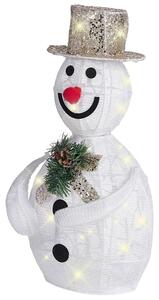 Decorazione natalizia in metallo pupazzo di neve di colore bianco LED 50 cm per interni ed esterni Beliani