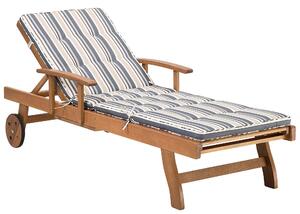 Cuscino per sdraio da giardino Cuscino per schienale in poliestere blu e beige Design moderno Cuscino per esterni Beliani