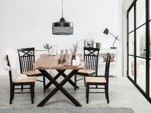 Set di 2 sedie da pranzo nere con legno chiaro in stile tradizionale Beliani