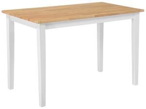 Tavolo da pranzo in legno chiaro e legno di gomma bianco 75 x 114 x 68 cm Gambe in legno Tavolo da cucina scandinavo Beliani