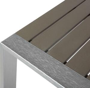 Tavolino da Esterno in Alluminio Grigio Scuro 90 x 50 cm Struttura in Metallo Piano Sintetico Moderno E Minimalista Beliani