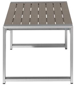 Tavolino da Esterno in Alluminio Grigio Scuro 90 x 50 cm Struttura in Metallo Piano Sintetico Moderno E Minimalista Beliani