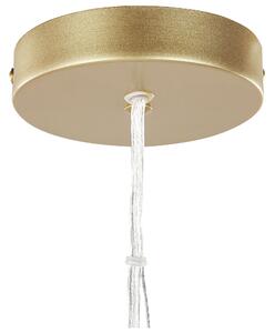 Lampada a Sospensione in Metallo dorato 115 cm 15 Lampadine Apparecchio di Illuminazione Ambientale a Vista Beliani