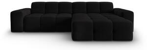 Divano angolare in velluto nero (angolo destro) Kendal - Micadoni Home