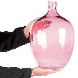 Vaso per fiori in vetro rosa 39 cm decorativo fatto a mano rotondo a forma di bocciolo da tavolo Decorazione per la casa Design moderno Beliani