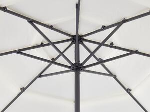 Ombrellone tessuto beige chiaro palo in acciaio ⌀ 285 cm ottagonale da esterno a manovella resistente ai raggi uv Beliani