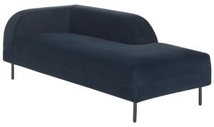 Chaise longue Retrò Velluto Blu Scuro in stile Minimal moderno minimalista Beliani