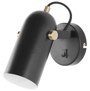Set di 2 lampade in metallo nero 17 cm faretto paralume orientabile industriale home office Beliani