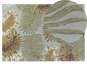 Tappeto in lana multicolore con motivo foglie 140 x 200 cm stile boho rustico camera da letto soggiorno Beliani