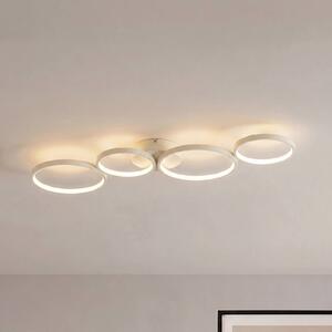 Plafoniera soffitto Evengeline Lindby, Crema / Ambra, Soggiorno / Sala da pranzo, Metallo, Moderno, Plafoniera