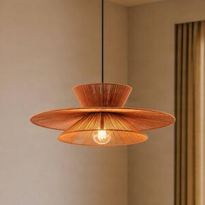 Lampada a sospensione Novie Lucande, dimmerabile, Marrone / Ruggine, Soggiorno / Sala da pranzo, Tessuto / Stoffa / Seta, Scandinavo, Lampada a sospensione