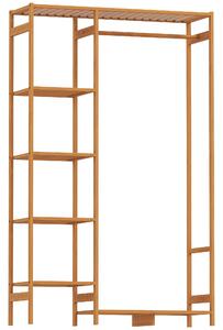 HOMCOM Appendiabiti in Bambù con Scaffale a 6 Livelli e Barra Attaccapanni, 90x30x145 cm, Legno Naturale | Aosom Italy