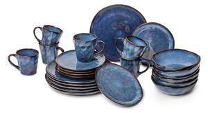 Set da pranzo in gres blu scuro 24 pezzi Glosia - Bonami Selection