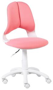 Sedia da ufficio poliestere rosa bianco altezza regolabile girevole senza braccioli cameretta Beliani