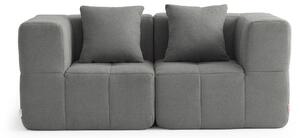 MILYSOFA SOFABULOUS Divano modulare lineare, a 2 posti, raffinato tessuto bouclé, grigio nuvola