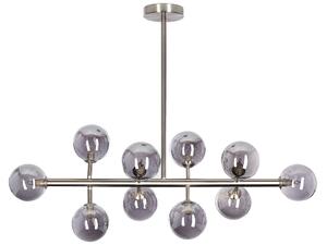 Lampadario moderno con 10 luci in acciaio color argento soggiorno sala da pranzo minimalista contemporaneo Beliani