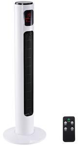 HOMCOM Ventilatore a Torre 45W a 3 Modalità e 3 Velocità con Timer da 12h, in ABS, Ø32 x 96A cm, Nero e Bianco|Aosom