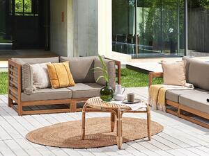 Divano da giardino a 2 posti per esterni in legno certificato di acacia chiaro con cuscini tortora moderno elegante esterno Beliani