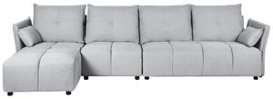 Divano angolare 4 posti grigio chiaro cuscini schienale imbottiti destro soggiorno moderno Beliani