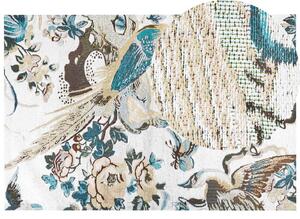 Tappeto in cotone multicolore Motivo foglie e fiori 200 x 300 cm Rustico Boho Beliani
