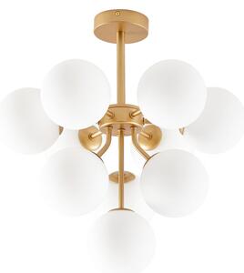 Plafoniera Lucande, Peyton, dimmerabile, Bianco, Soggiorno, Vetro, Design